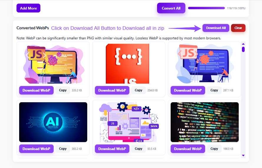downloading all convert webps in zip file