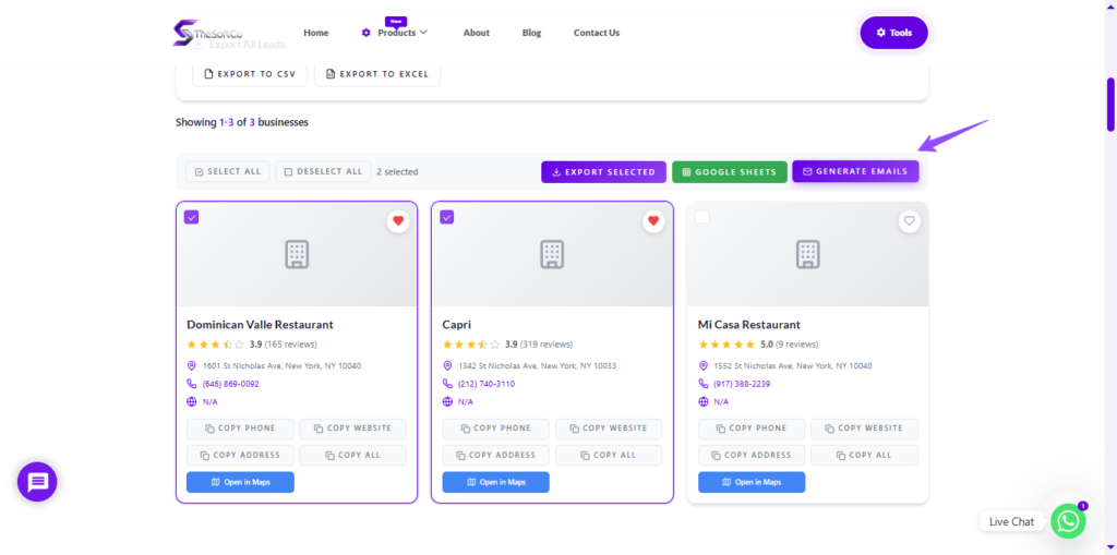 shwoing generate emails feature of TheSoftCo