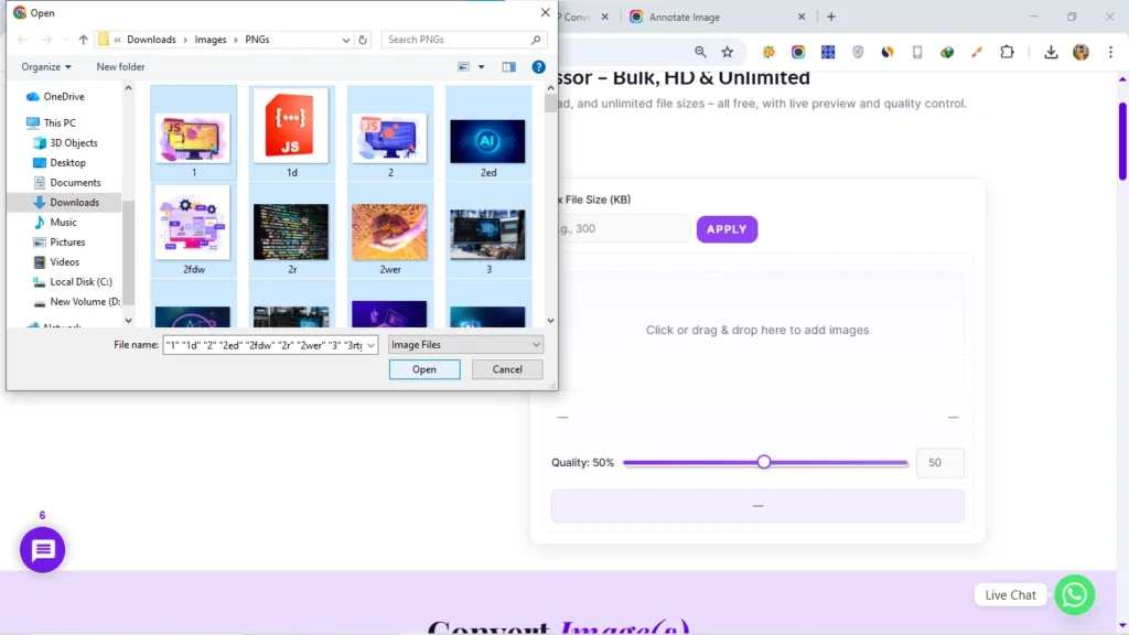 adding images in thesoftco image compressor